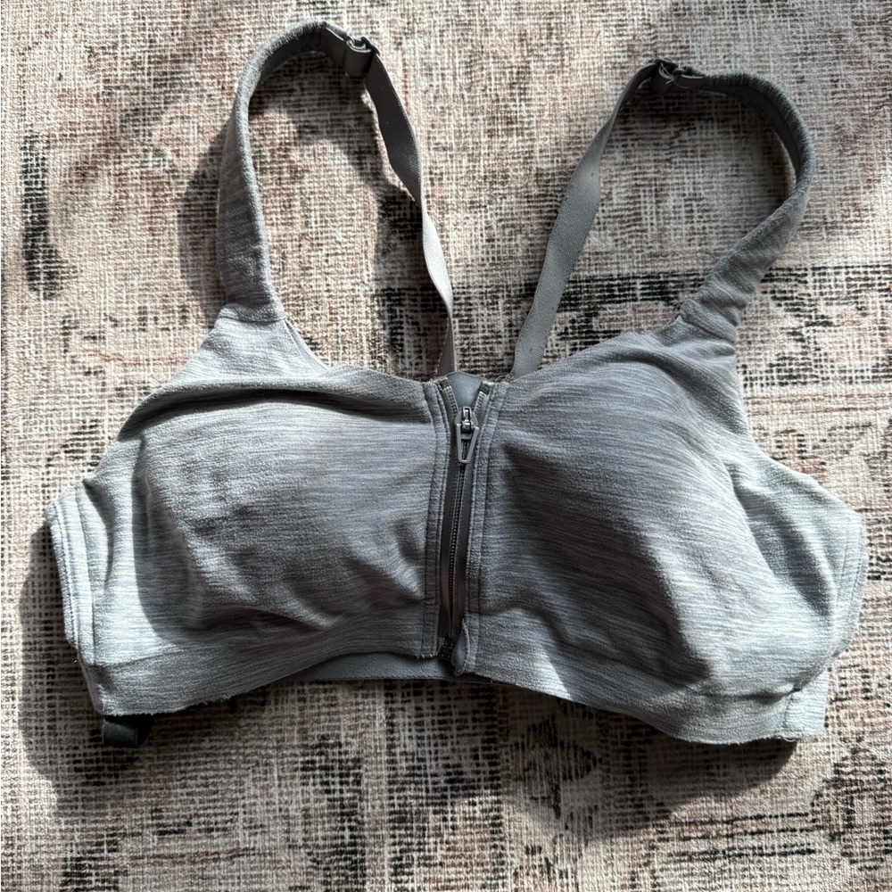 Victoria's Secret Light Gray Zipper Sports Bra